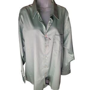 Geoffrey Beene Mens Shirt Long Sleeve Olive Green No Wrinkle NWT XL
